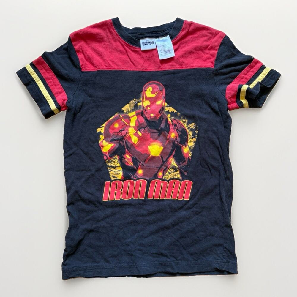 Vintage 2008 Marvel The Incredible Iron Man Kids T-Shirt Sz S Civil War Movie